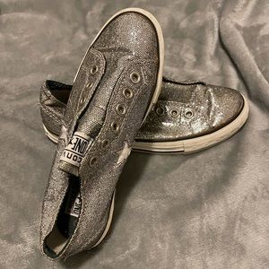 Silver Glitter One Star Converse